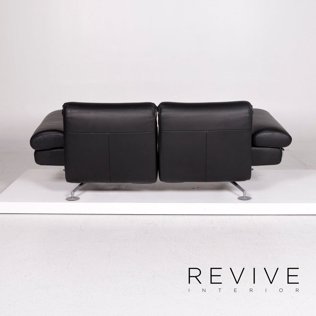 de Sede DS 470 Leder Sofa Schwarz Zweisitzer Funktion Relaxfunktion Couch #12097