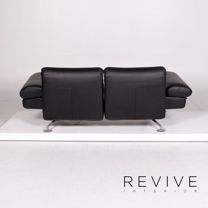 de Sede DS 470 Leder Sofa Schwarz Zweisitzer Funktion Relaxfunktion Couch #12097