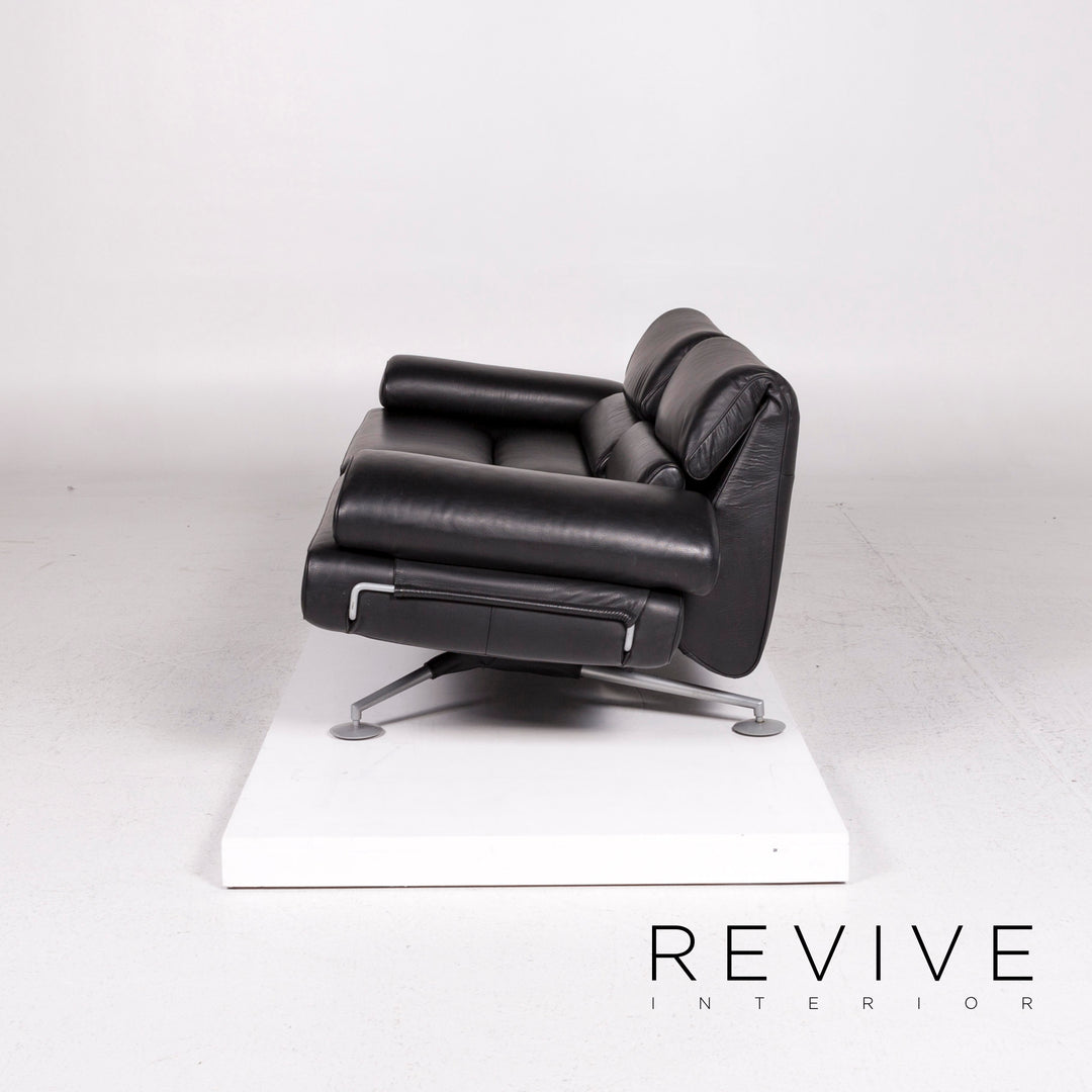 de Sede DS 470 Leder Sofa Schwarz Zweisitzer Funktion Relaxfunktion Couch #12097