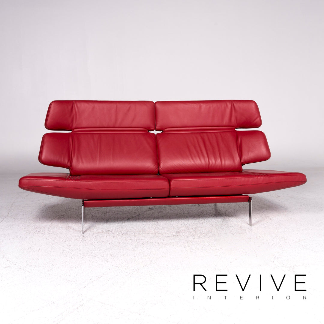 de Sede DS 480 Leder Sofa Rottt Zweisitzer Couch Funktion Echtleder #5845