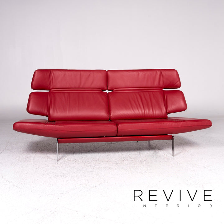 de Sede DS 480 Leder Sofa Rottt Zweisitzer Couch Funktion Echtleder #5845