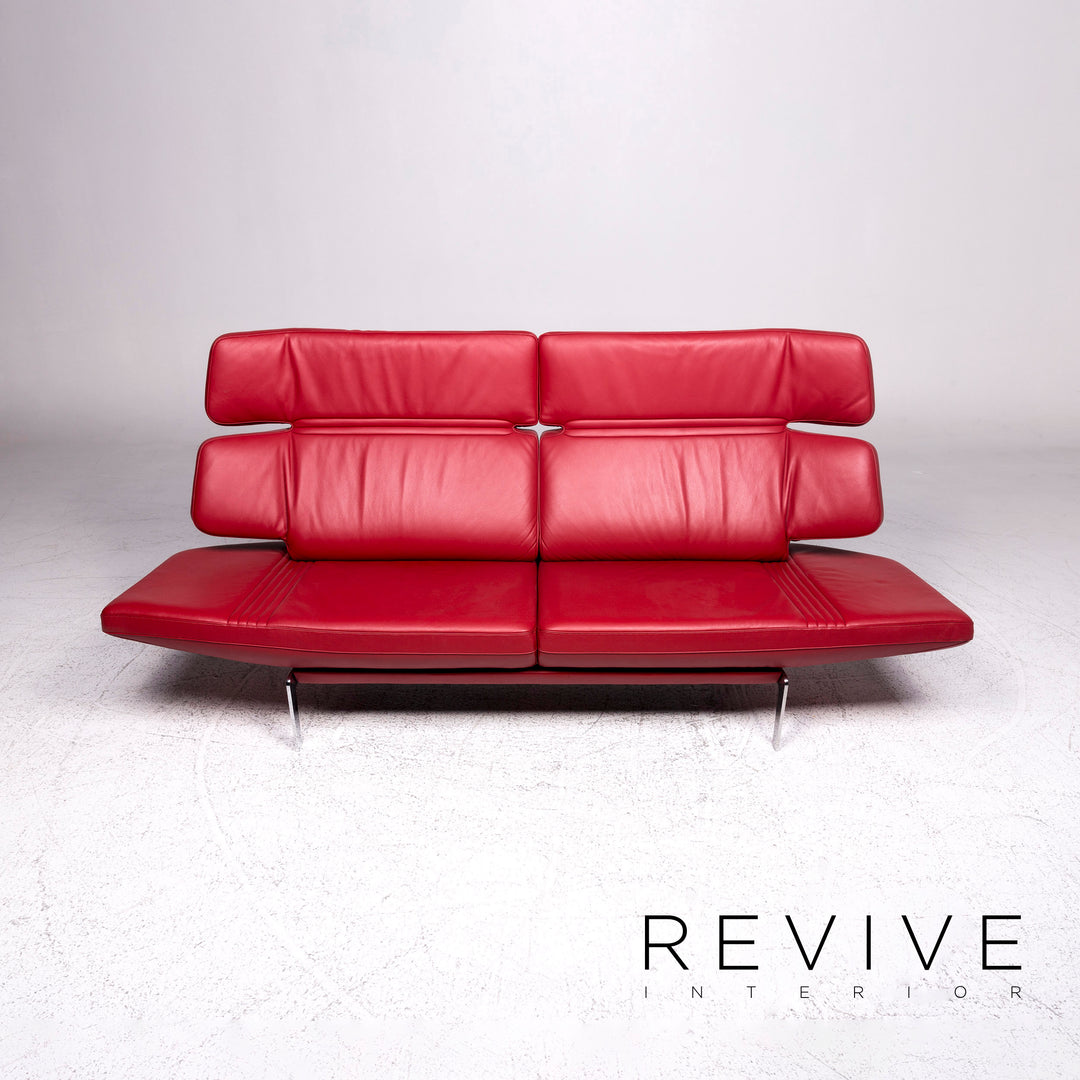 de Sede DS 480 Leder Sofa Rottt Zweisitzer Couch Funktion Echtleder #5845