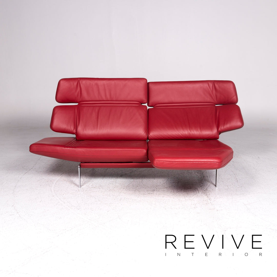 de Sede DS 480 Leder Sofa Rottt Zweisitzer Couch Funktion Echtleder #5845