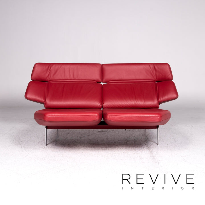 de Sede DS 480 Leder Sofa Rottt Zweisitzer Couch Funktion Echtleder #5845