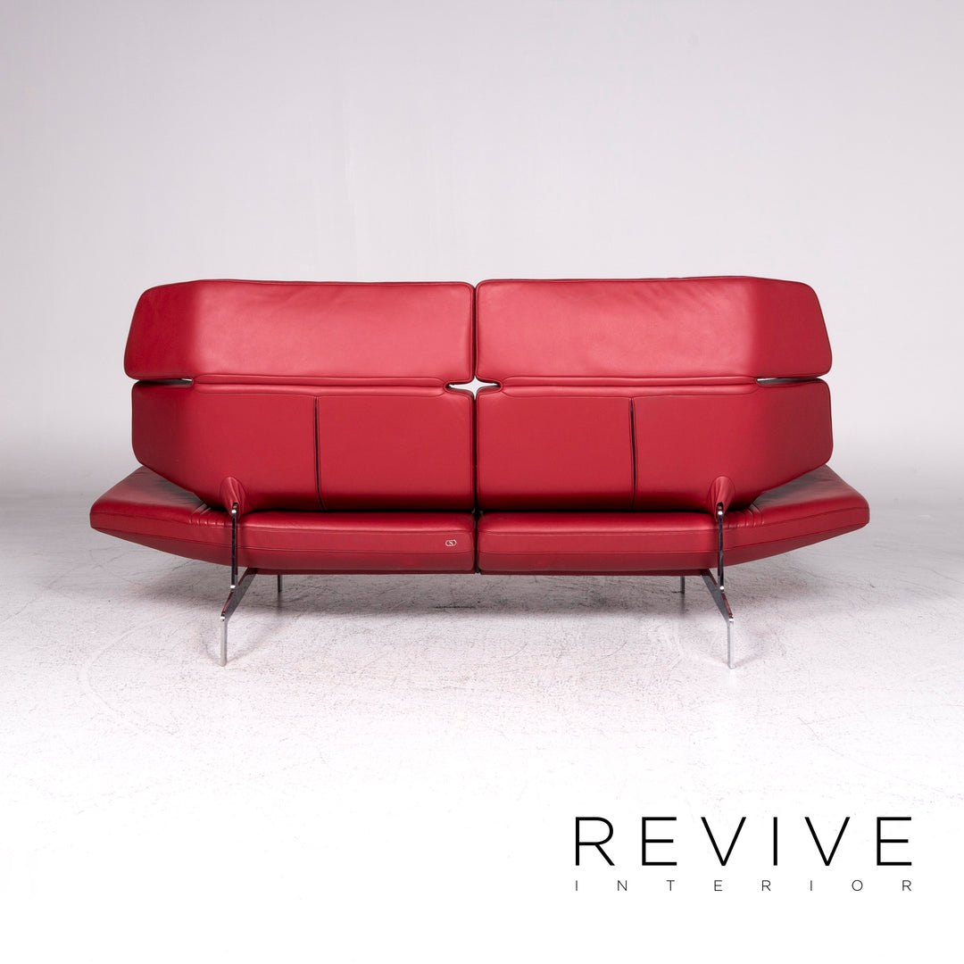 de Sede DS 480 Leder Sofa Rottt Zweisitzer Couch Funktion Echtleder #5845