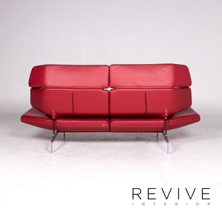 de Sede DS 480 Leder Sofa Rottt Zweisitzer Couch Funktion Echtleder #5845