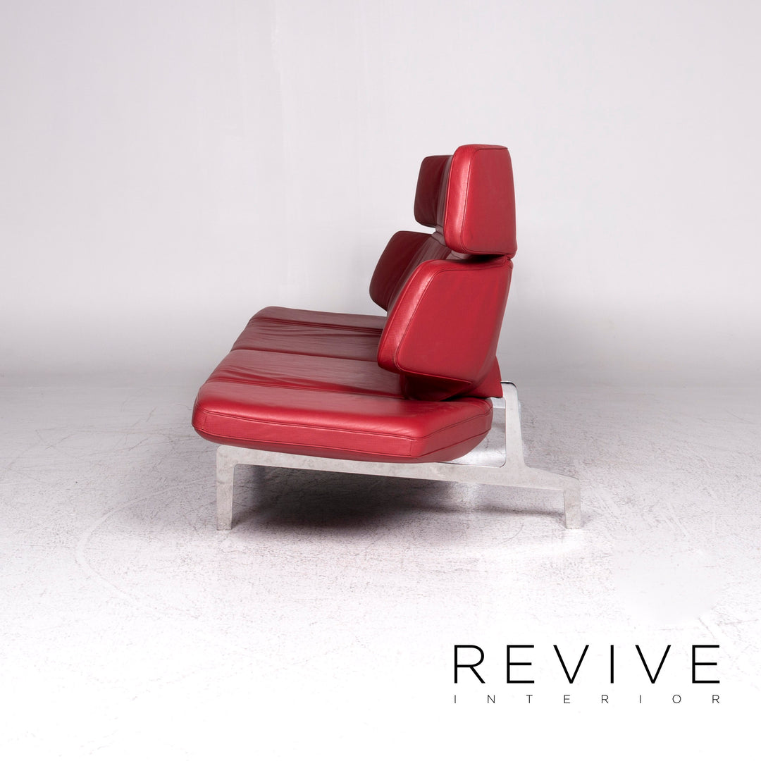 de Sede DS 480 Leder Sofa Rottt Zweisitzer Couch Funktion Echtleder #5845