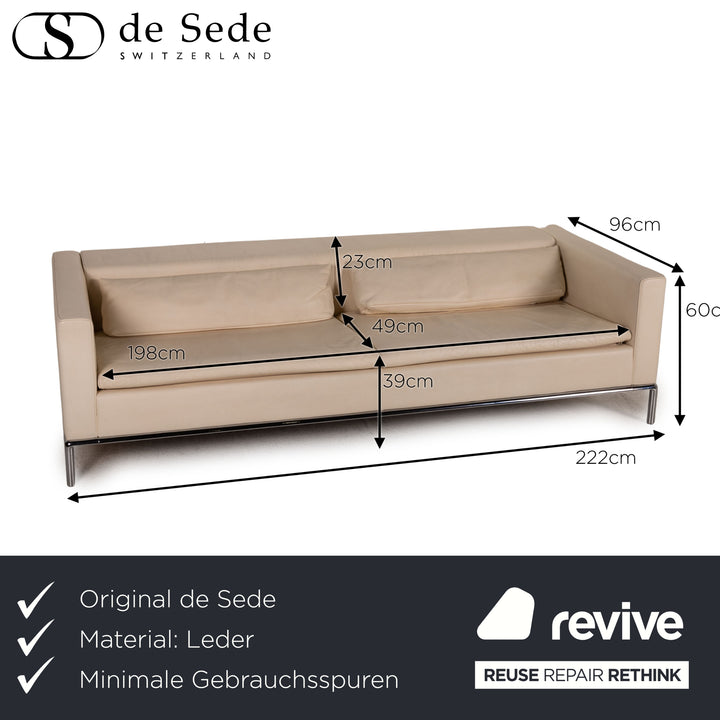 de Sede DS 5 Leder Sofa Creme Zweisitzer Couch