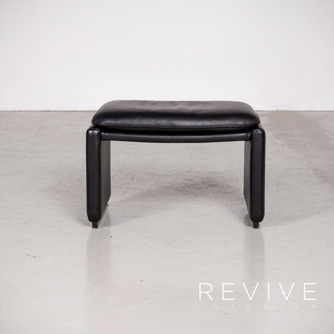 de Sede DS 50 Designer Leder Sessel Hocker Garnitur Schwarz Echtleder Stuhl Relax Funktion #7431