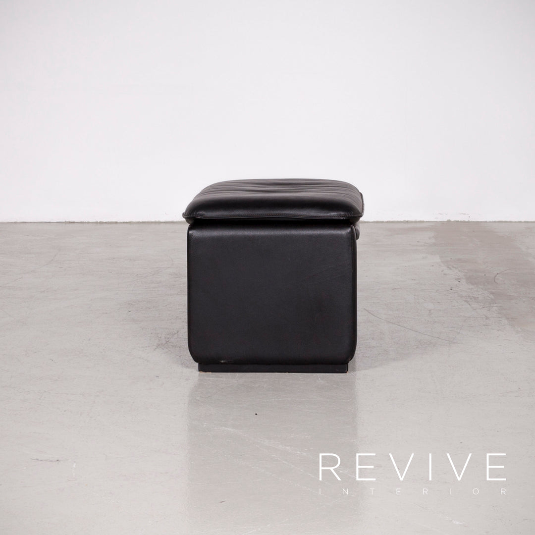 de Sede DS 50 Designer Leder Sessel Hocker Garnitur Schwarz Echtleder Stuhl Relax Funktion #7431