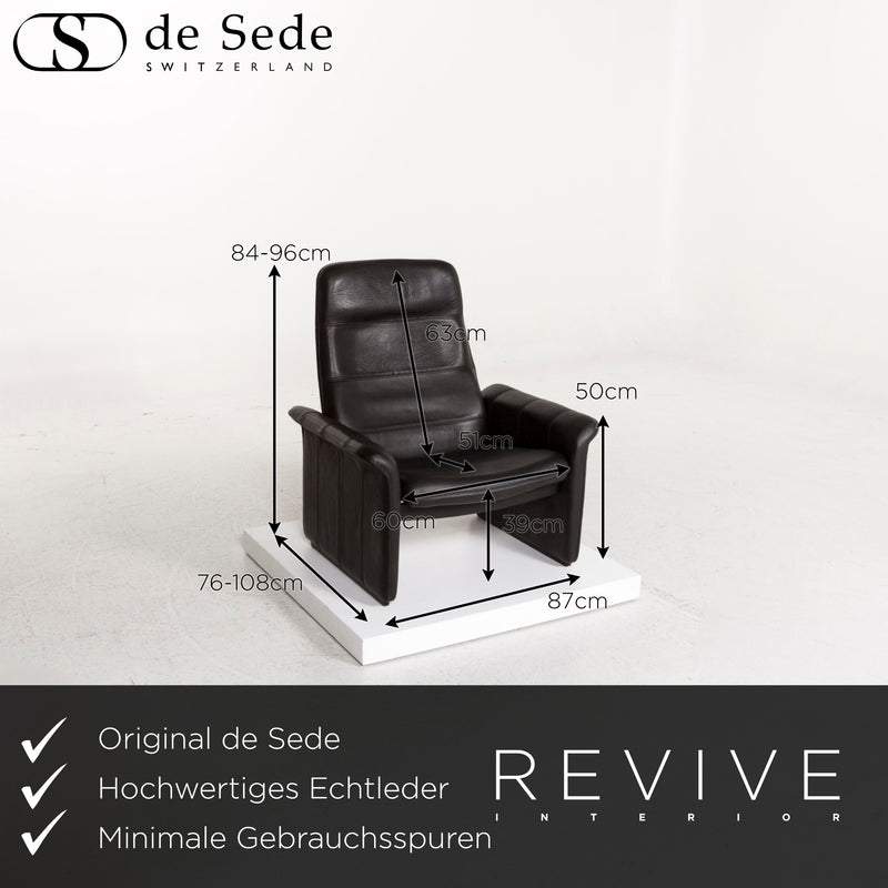 de Sede DS 50 Leder Sessel Schwarz Relaxfunktion Funktion 
