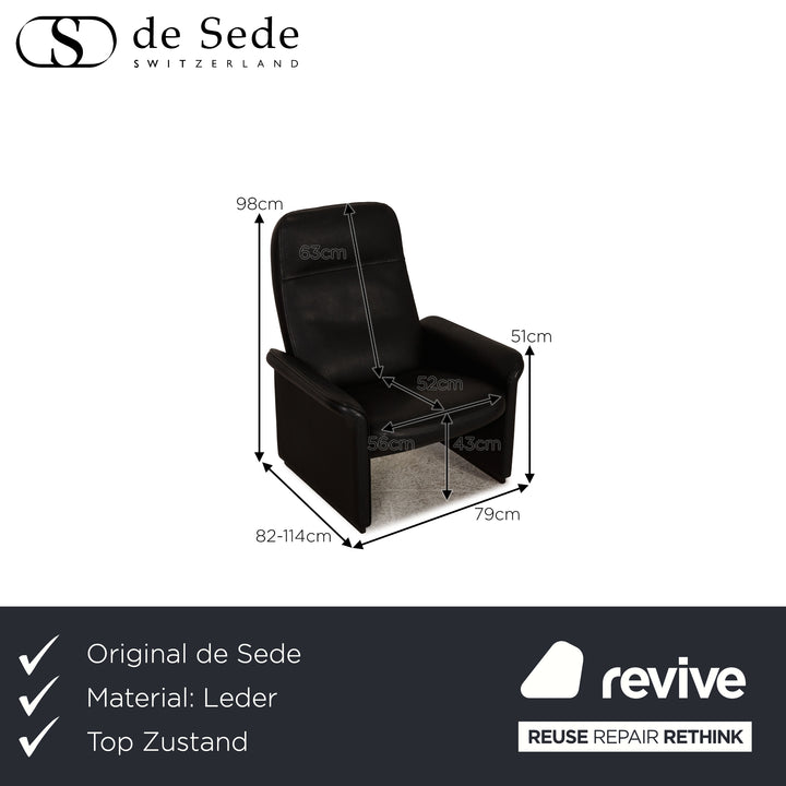 de Sede DS 50 Leder Sessel Schwarz Relaxfunktion Funktion