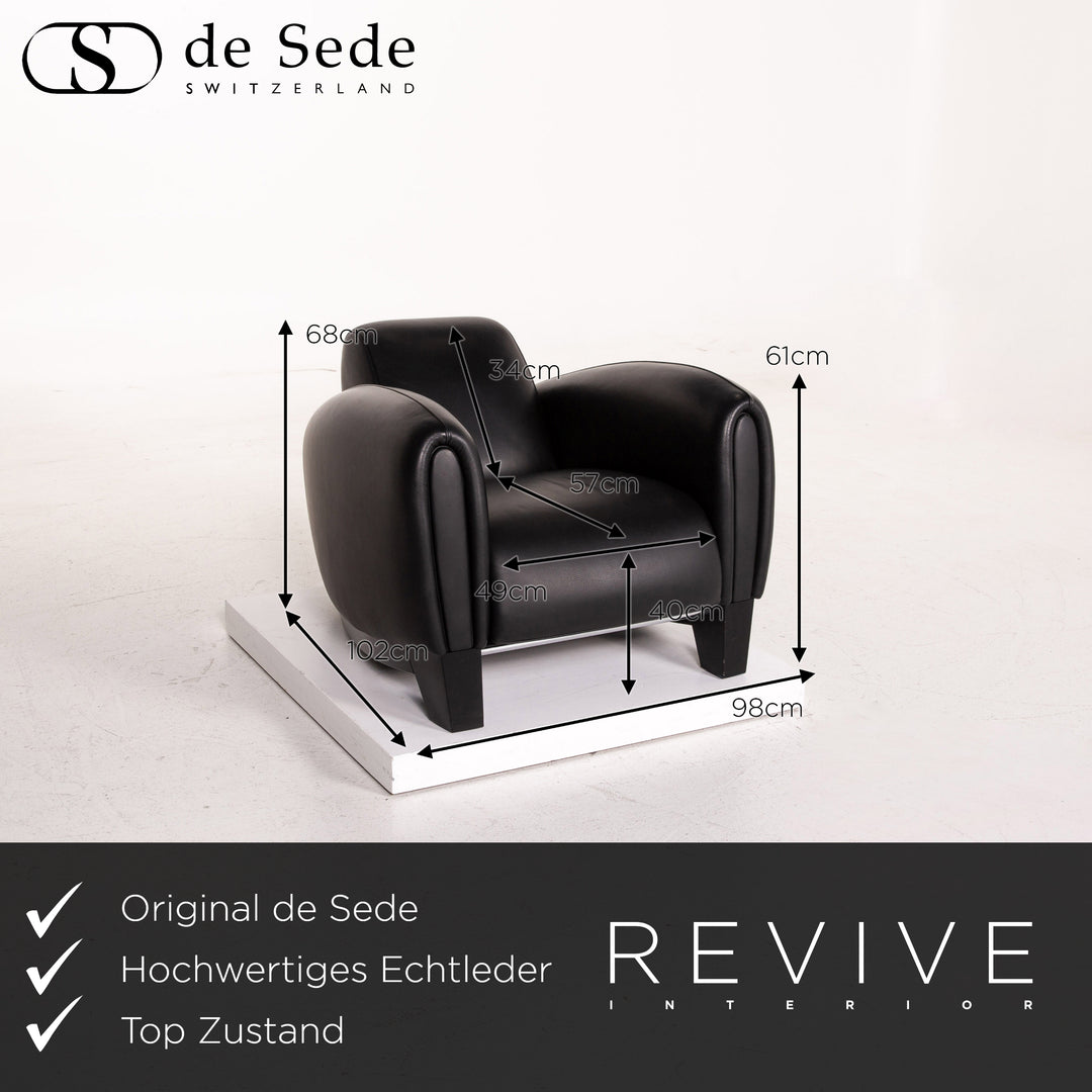 de Sede DS 57 Leder Sessel Garnitur Schwarz #15114