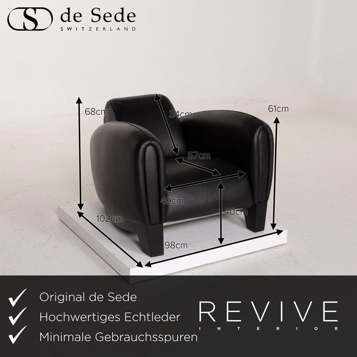 de Sede ds 57 Leder Sessel Schwarz #15160