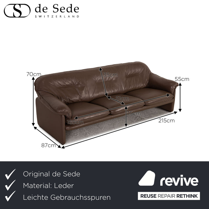 de Sede DS 61 three-seater leather brown