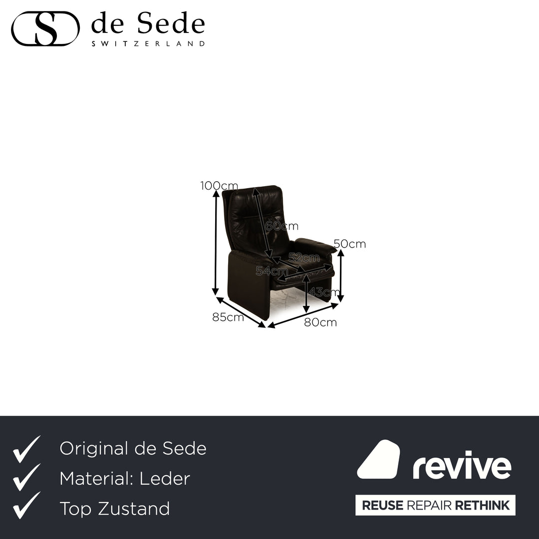 de Sede DS 61 Leder Sessel Schwarz