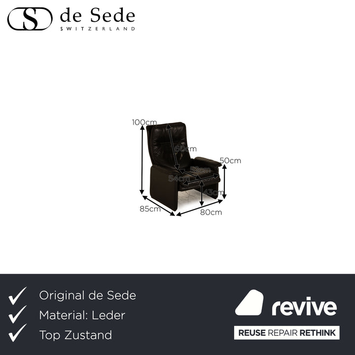 de Sede DS 61 Leder Sessel Schwarz