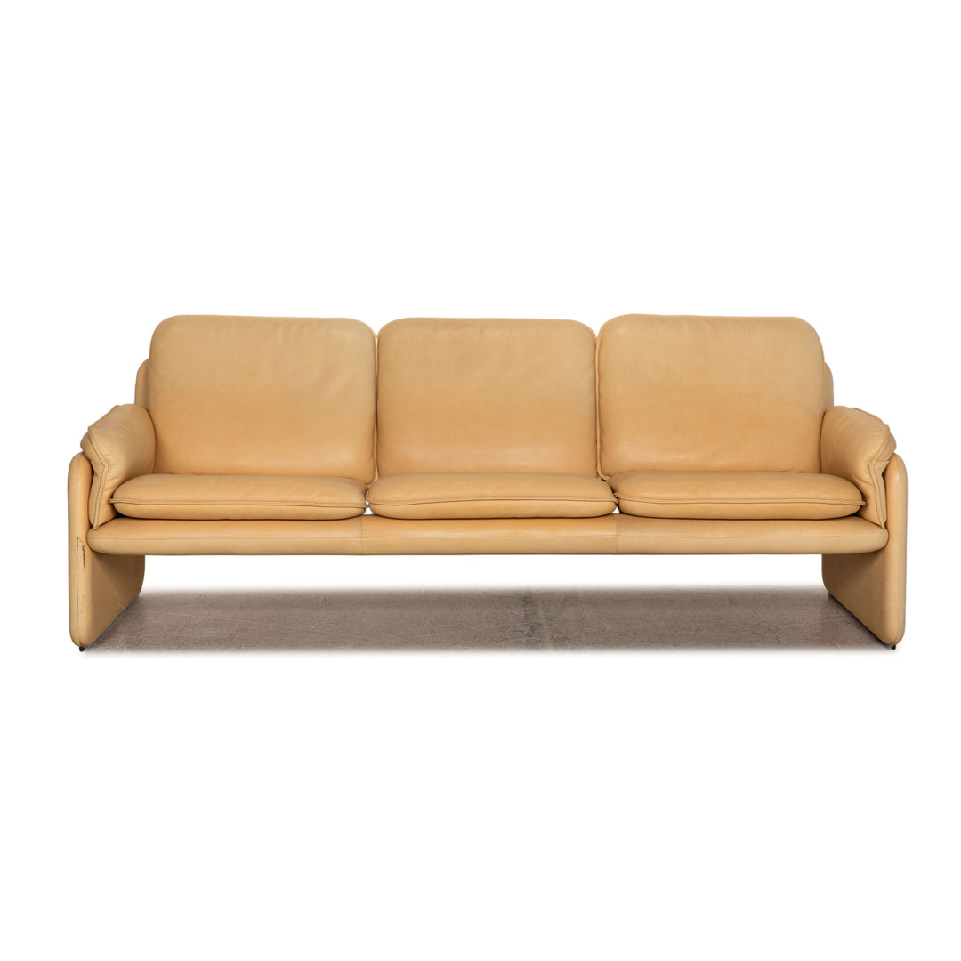 de Sede DS 61 Leder Sofa Beige Dreisitzer Couch