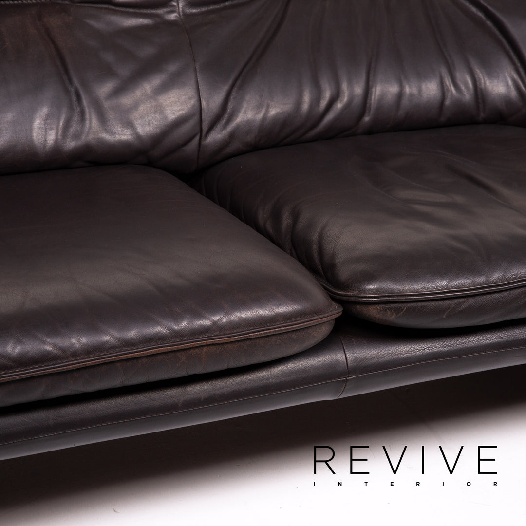 de Sede DS 61 Leder Sofa Braun Dunkelbraun Zweisitzer Couch #14557