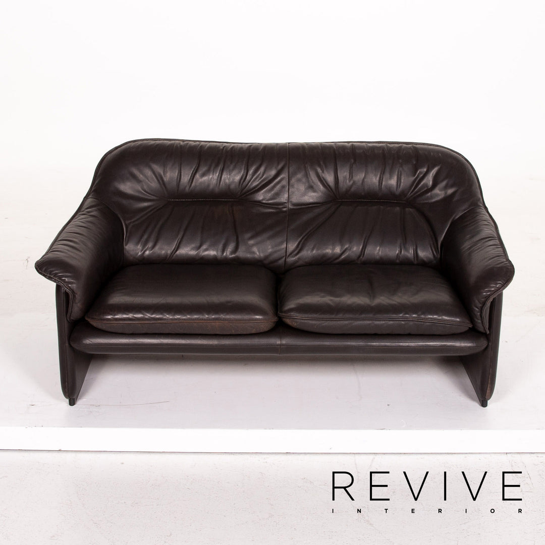 de Sede DS 61 Leder Sofa Braun Dunkelbraun Zweisitzer Couch #14557