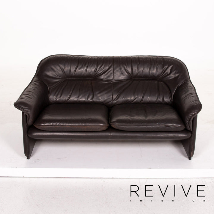 de Sede DS 61 Leder Sofa Braun Dunkelbraun Zweisitzer Couch #14557