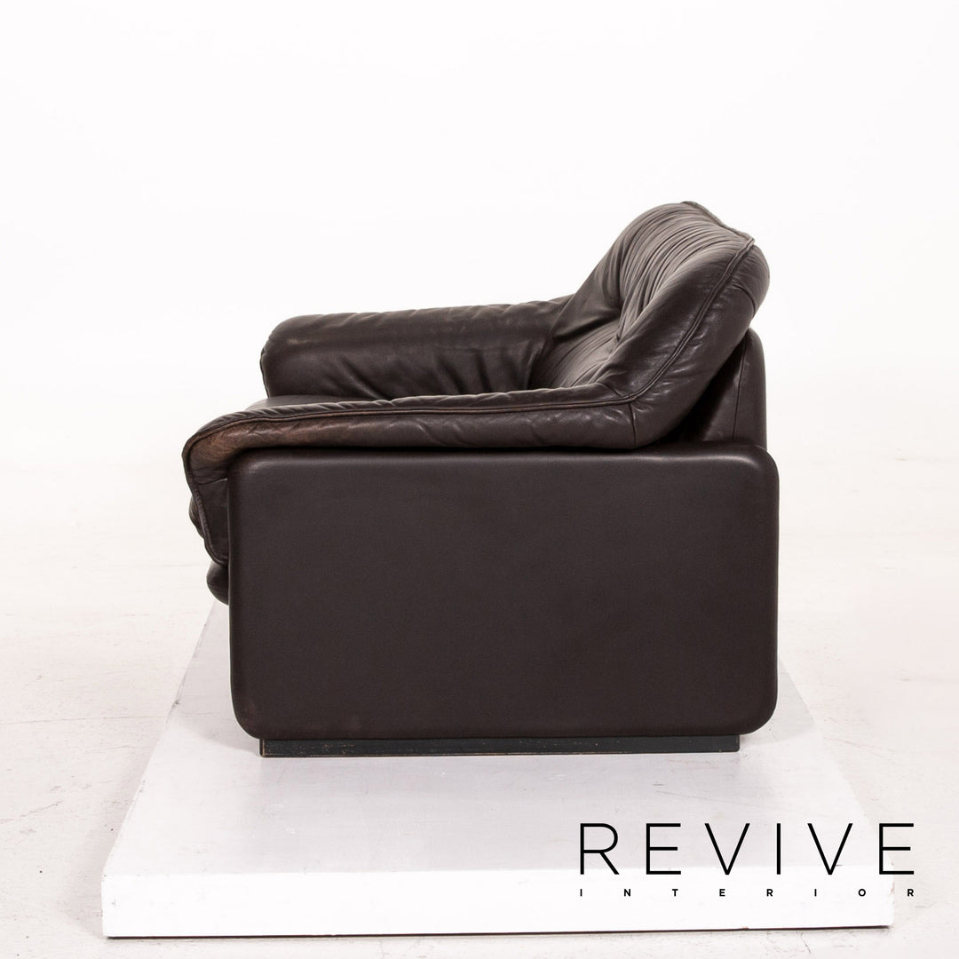 de Sede DS 61 Leder Sofa Braun Dunkelbraun Zweisitzer Couch #14557
