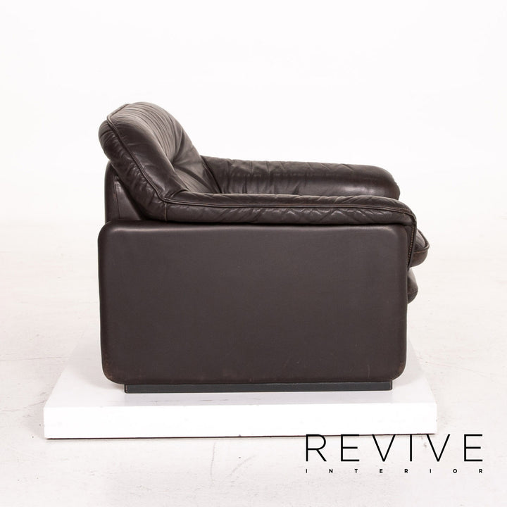 de Sede DS 61 Leder Sofa Garnitur Braun Dunkelbraun 1x Zweisitzer 2x Sessel #15119