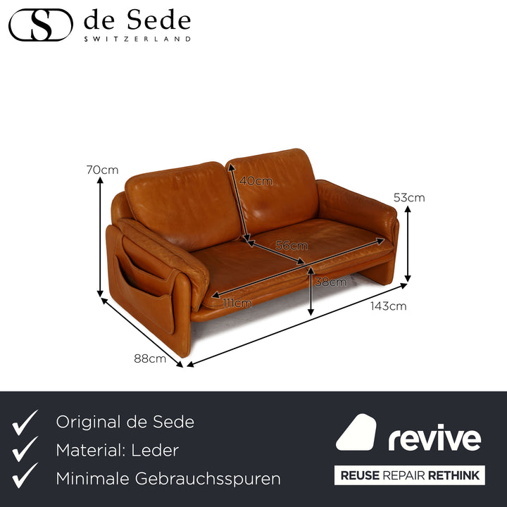 de sede ds 61 Leder Zweisitzer Braun Sofa Couch