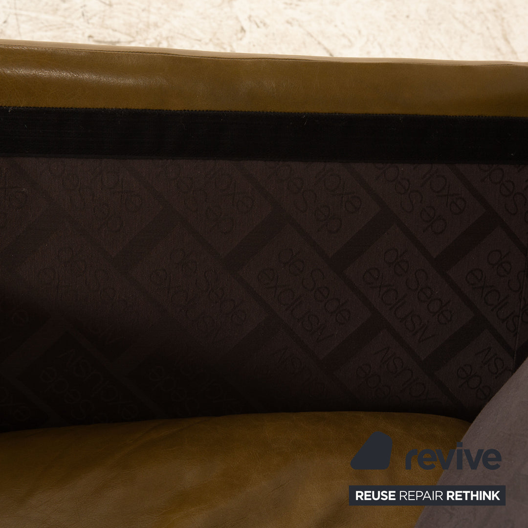 de Sede ds 61 Leder Zweisitzer Dunkelgrün Khaki Sofa Couch