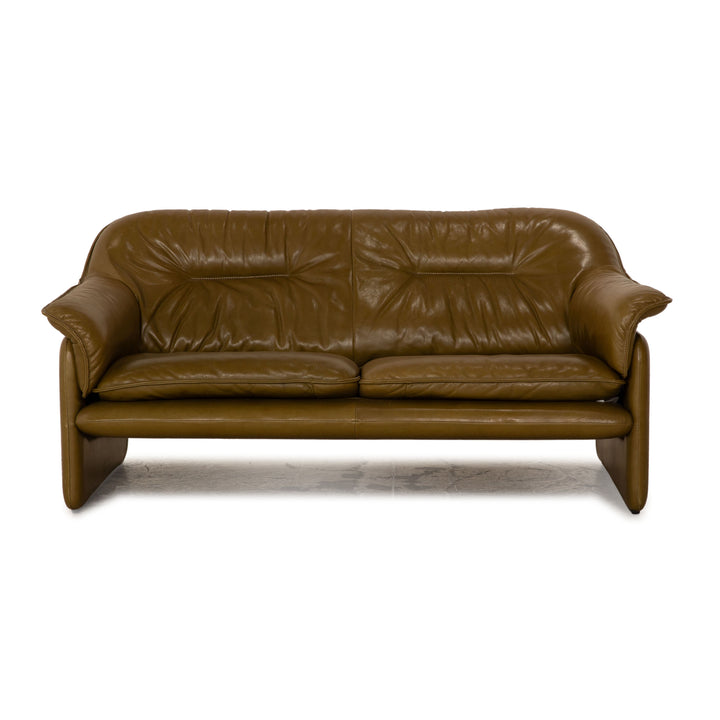de Sede ds 61 Leder Zweisitzer Dunkelgrün Khaki Sofa Couch