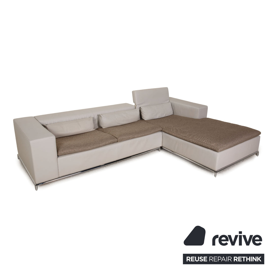 de Sede DS 7 Leder Ecksofa Grau Sofa Stoff Funktion Recamiere rechts