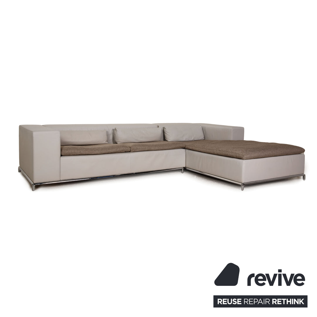 de Sede DS 7 Leder Ecksofa Grau Sofa Stoff Funktion Recamiere rechts