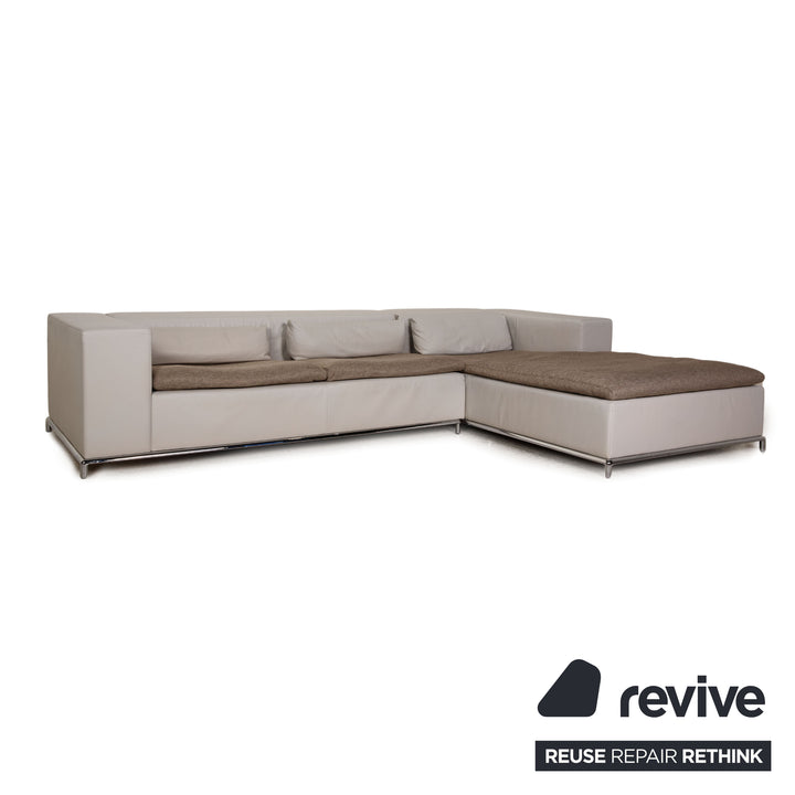 de Sede DS 7 Leder Ecksofa Grau Sofa Stoff Funktion Recamiere rechts