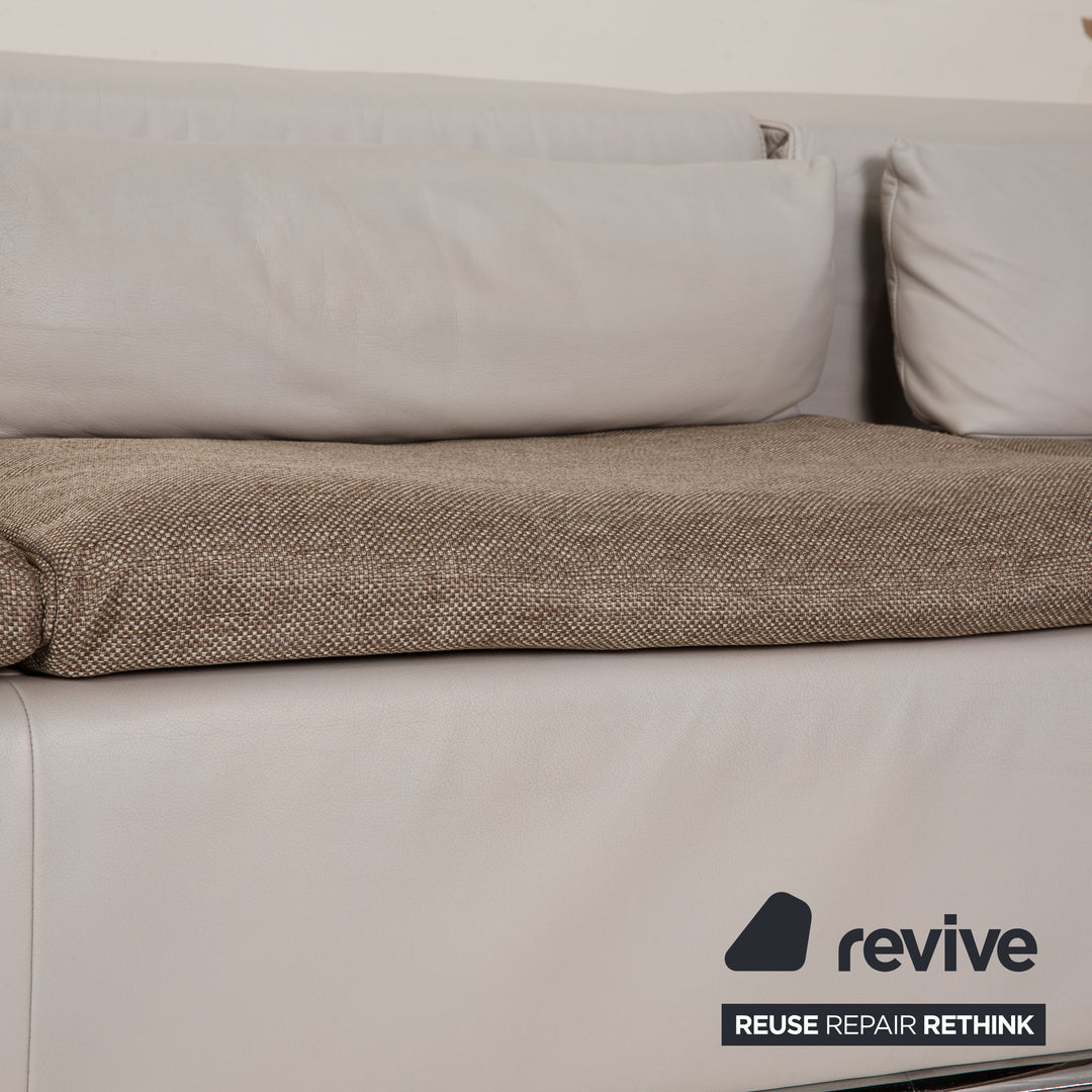 de Sede DS 7 Leder Ecksofa Grau Sofa Stoff Funktion Recamiere rechts