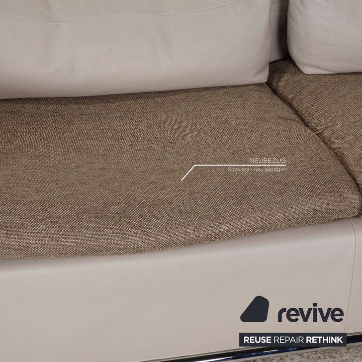 de Sede DS 7 Leder Ecksofa Grau Sofa Stoff Funktion Recamiere rechts