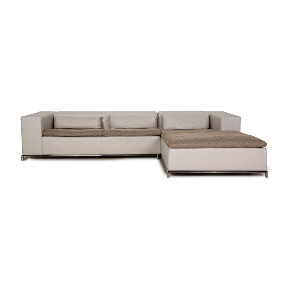 de Sede DS 7 Leder Ecksofa Grau Sofa Stoff Funktion Recamiere rechts