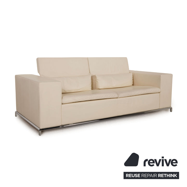 de Sede DS 7 Leder Sofa Creme Zweisitzer Couch Funktion