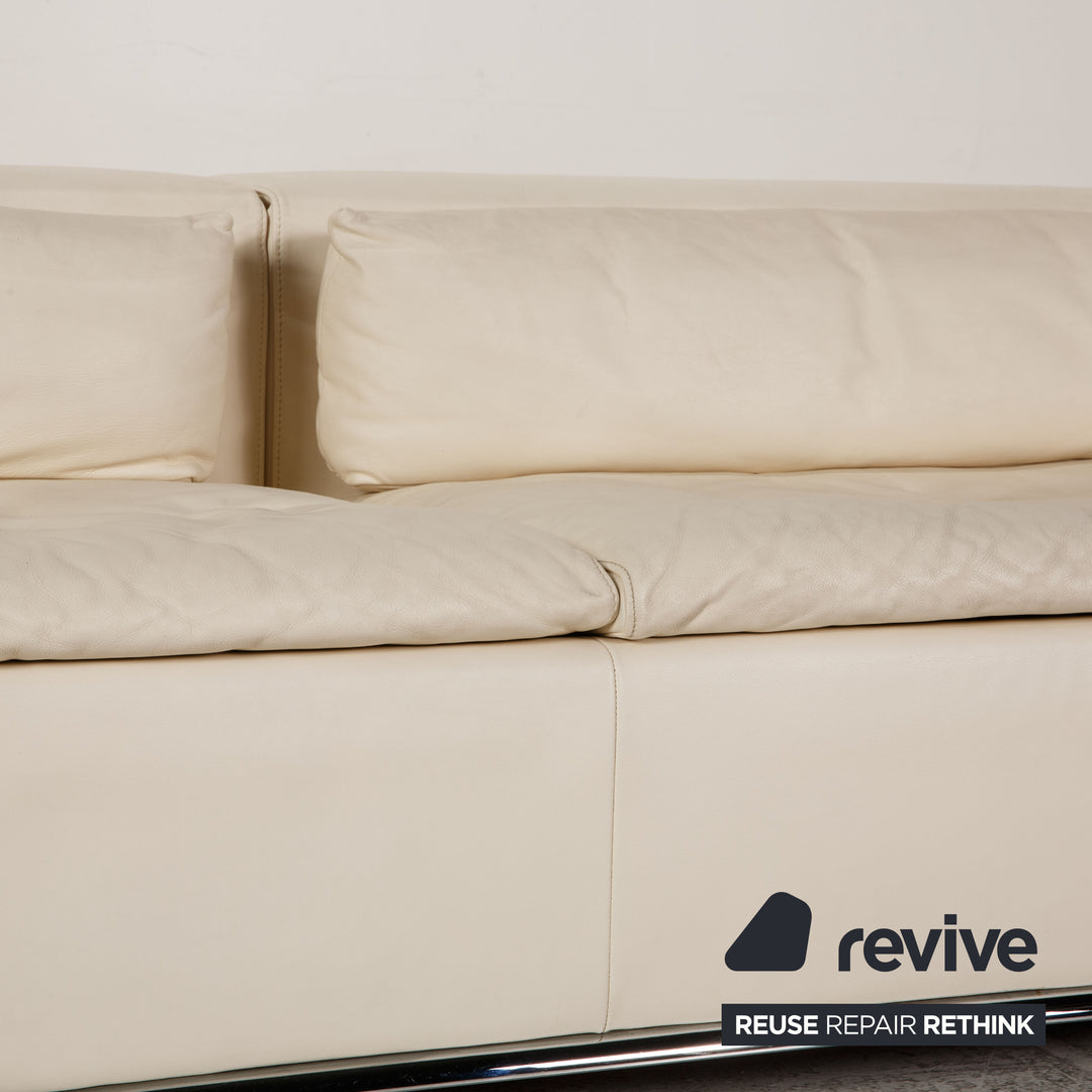de Sede ds 7 Leder Sofa Garnitur Creme Dreisitzer Hocker Funktion