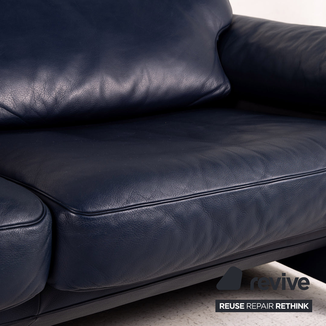 de Sede ds 70 Leder Sofa Blau Dunkelblau Zweisitzer Couch