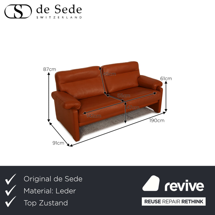 de Sede DS 70 Leder Sofa Braun Dreisitzer Couch