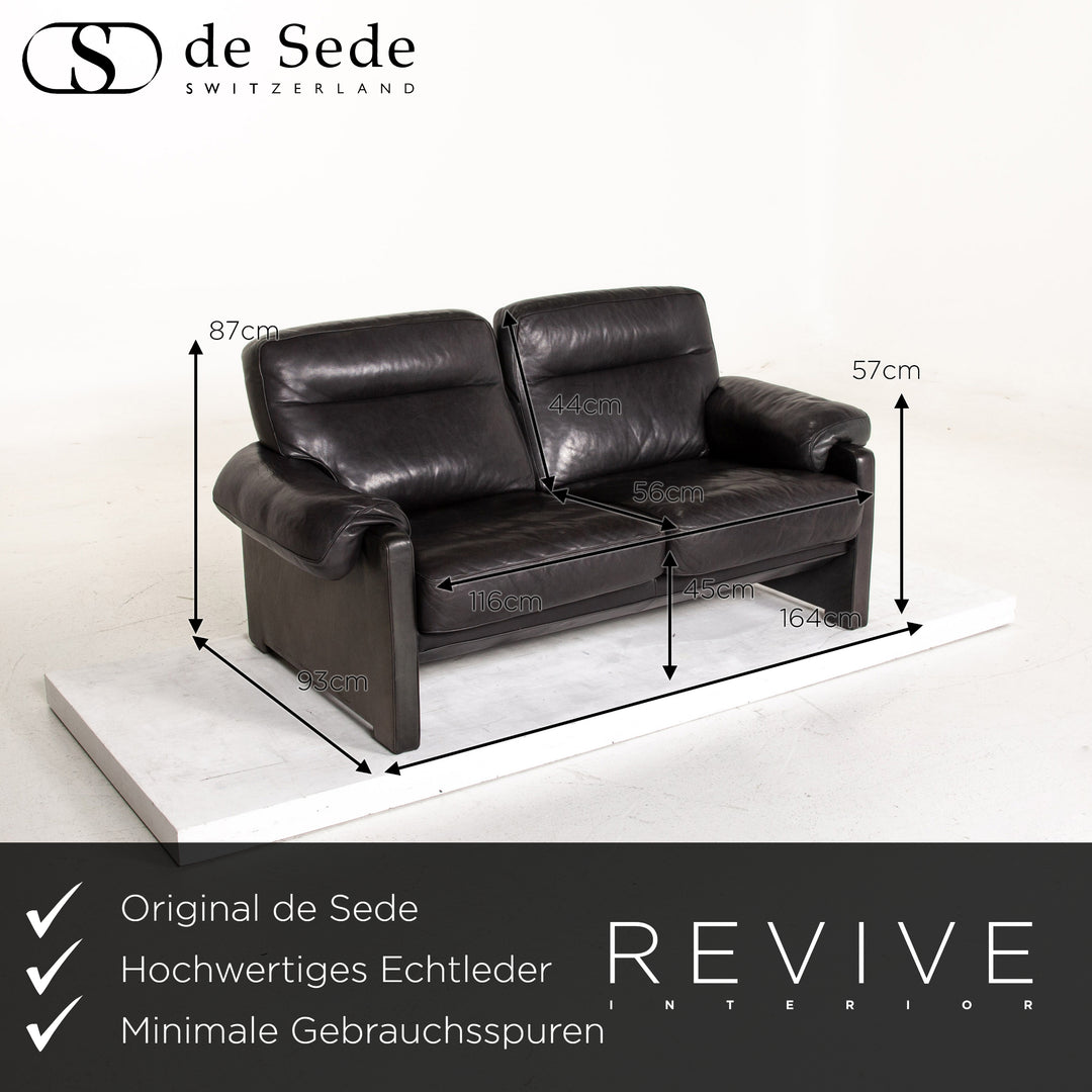 de Sede DS 70 Leder Sofa Dunkelgrün Grün Zweisitzer Couch #14827