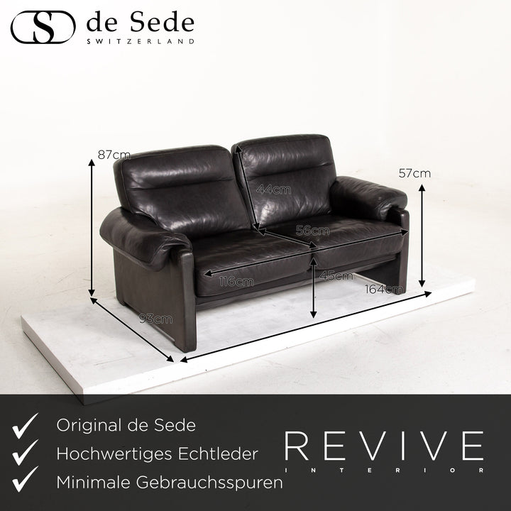 de Sede DS 70 Leder Sofa Dunkelgrün Grün Zweisitzer Couch #14827