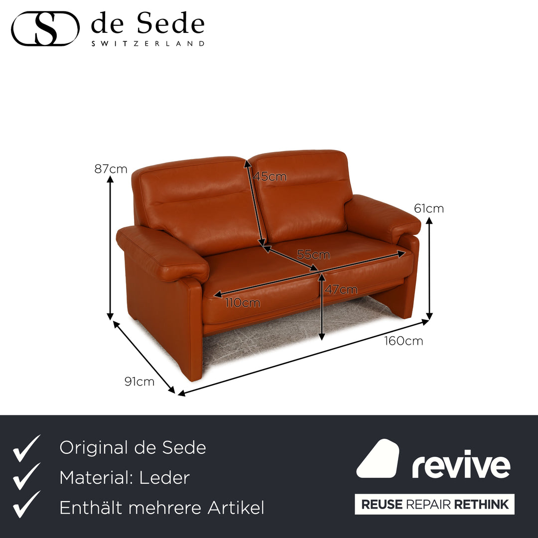 de Sede DS 70 Leder Sofa Garnitur Braun Zweisitzer Dreisitzer Couch