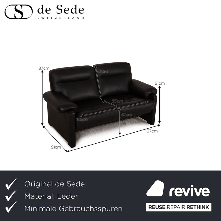 de Sede DS 70 Leder Zweisitzer Sofa Couch