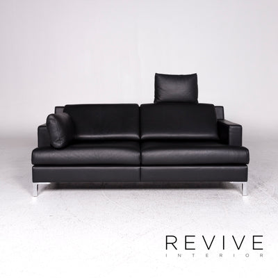 de Sede DS 740 Designer Leder Sofa Schwarz Zweisitzer Couch #9509