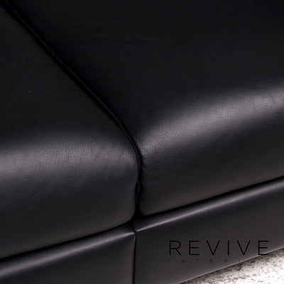 de Sede DS 740 Designer Leder Sofa Schwarz Zweisitzer Couch #9509