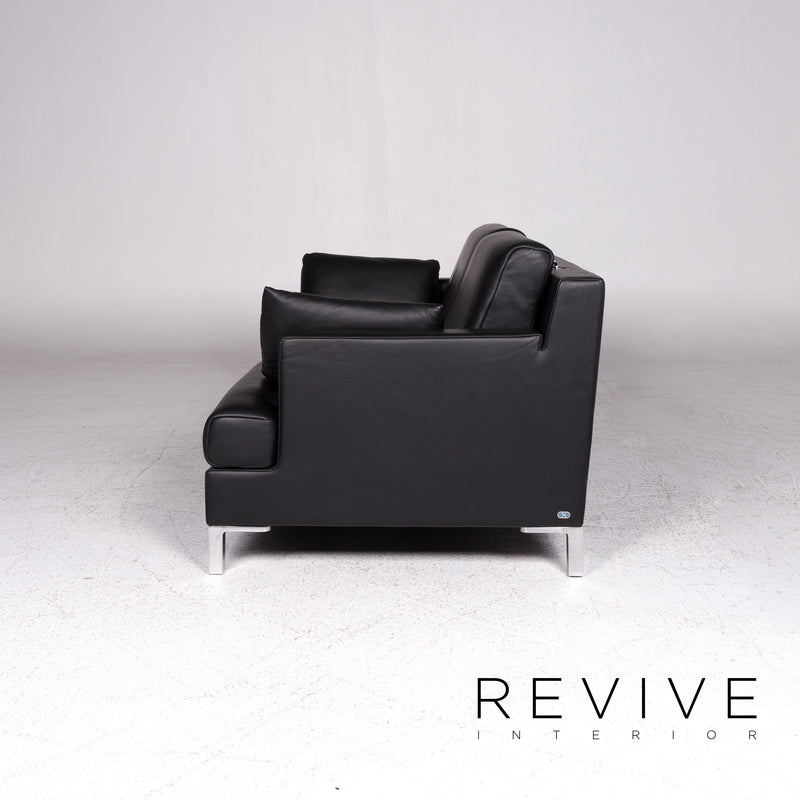 de Sede DS 740 Designer Leder Sofa Schwarz Zweisitzer Couch 