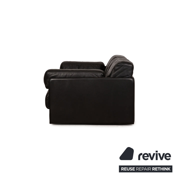 de Sede DS 76 Leder Sofa Garnitur Schwarz Zweisitzer Schlaffunktion Couch