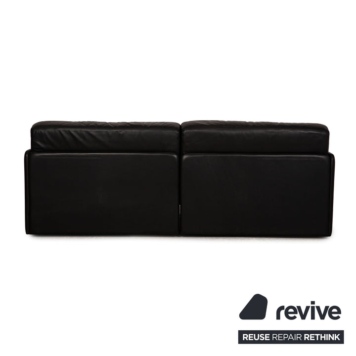 de Sede DS 76 Leder Sofa Garnitur Schwarz Zweisitzer Schlaffunktion Couch