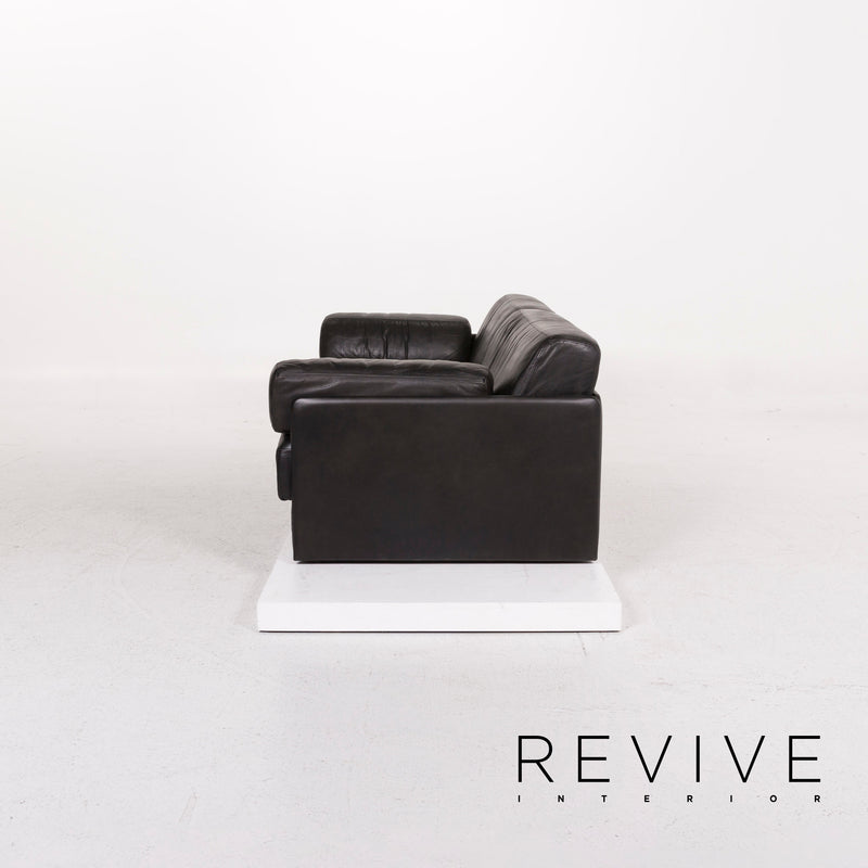 de Sede DS 76 Leder Sofa Schwarz Zweisitzer Funktion Variabel Schlaffunktion Schlafsofa Couch 